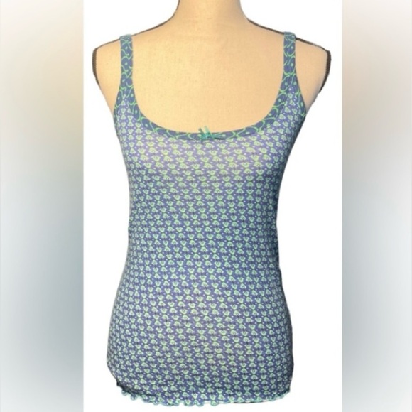Free People Tops - Free People cami sleeveless tank top blue & green print Small EUC